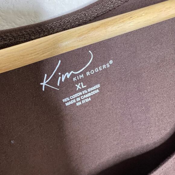 Kim Rogers Brown Cotton Tank XL - Picture 2 of 7